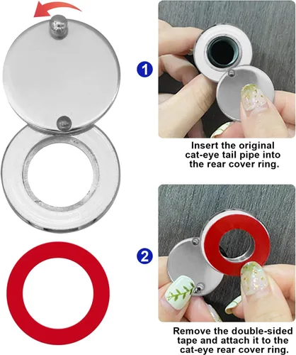 Miniatura 3 de Juego de 2 cubiertas de mirilla, cubiertas de agujeros para mirillas para espectadores de puertas, protector de mirilla de seguridad para el hogar