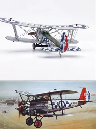 Miniatura 3 de Bristol Bulldog Biplane 1/72 Modelo de avión fundido a presión (Bristol Bulldog)