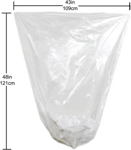 Miniatura 2 de TYPLASTICS - Bolsas transparentes para contenedores de basura de 45-48 galones - 109 x 122 cm - Bolsas de basura de alta densidad - Paquete de 200