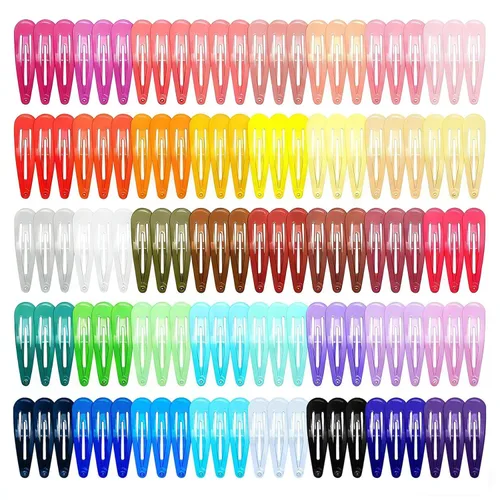 Paquete de 120 pinzas de metal coloridas con cierre a presión para el cabello, pasadores de 2 pulgadas en 40 colores surtidos de caramelo, Multi