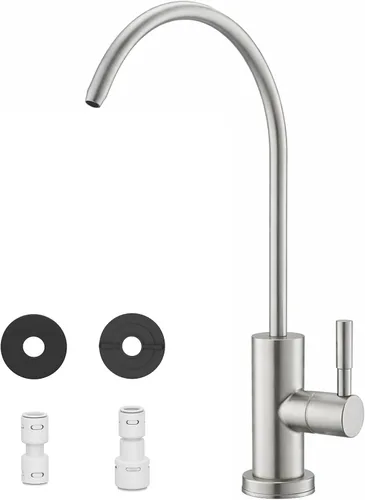 Miniatura 8 de Grifo de cocina con rociador extraíble, grifo de níquel cepillado de arco alto, de una sola manija, de acero inoxidable, 3 modos