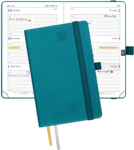 Miniatura 43 de POPRUN Agenda de bolsillo 2026-2027, tamaño del bolso, 4 x 6.25 pulgadas, calendario de bolsillo (julio de 2026 a junio de 2027) para bolso