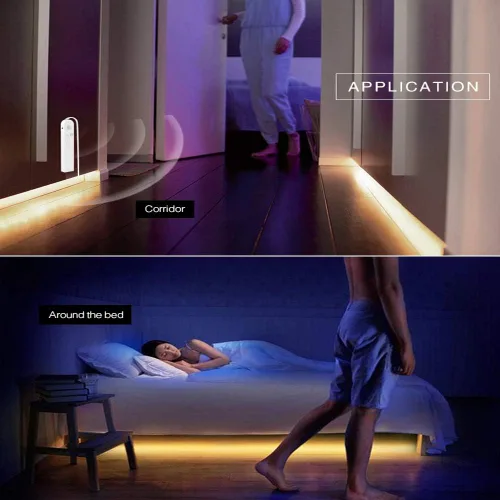 Miniatura 5 de CFGROW - Sensor de movimiento de iluminación para debajo del gabinete, 10 pies escalera de cama de cuatro modos armario lámpara cinta, impermeable 5