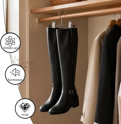 Miniatura 6 de Zapatero Ajustable de Acero Inoxidable Doblador de Pantalones Multifuncional Portátil de Viaje Lavandería Lavadora Estante Ganchos Calcetines Clip