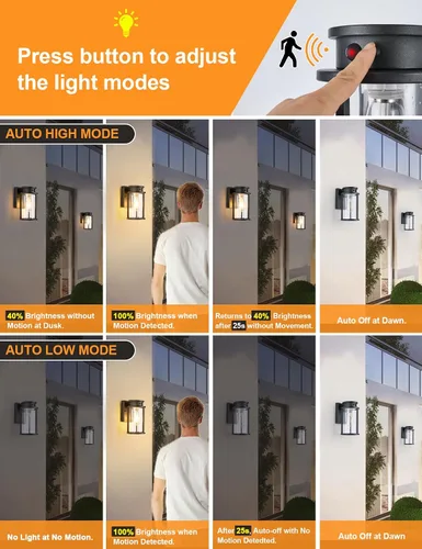 Miniatura 3 de Lámpara solar de pared para exteriores, sensor de movimiento, lámpara de pared exterior del anochecer al amanecer, accesorios de iluminación