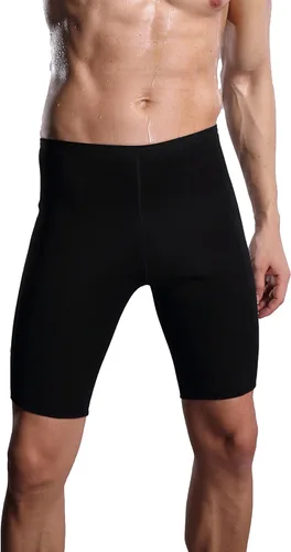 Miniatura 4 de Ausom Pantalones cortos térmicos para hombre, de cintura alta, sudatorios, quemar grasa, para moldear el cuerpo y perder