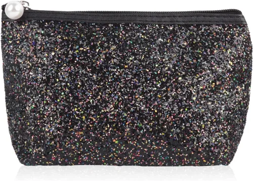 Miniatura 6 de RIAH FASHION Bolsa organizadora de embrague, bolsa organizadora de viaje, cosméticos, artículos de tocador, joyería, lindo bolso de lentejuelas