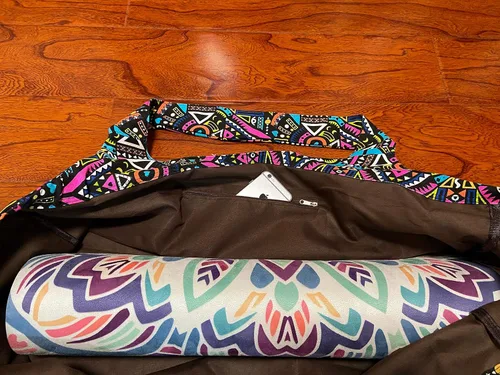 Miniatura 5 de Aozora Bolsa para esterilla de yoga grande con bolsillos para tapetes con bolsillos de almacenamiento multifuncionales, ligera y duradera Indian