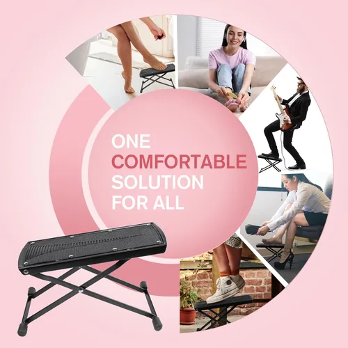 Miniatura 7 de Subay Reposapiés para Pedicura, Soporte de Pie Ajustable en 6 Alturas para Pedicura, Soporte de Pedicura Plegable Antideslizante para Pedicuras