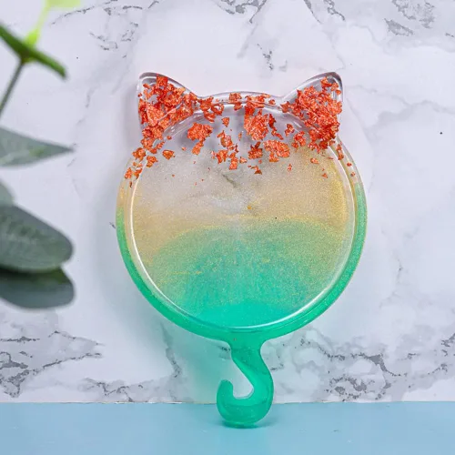 Miniatura 6 de Surakey Bandeja de silicona para gatos de Navidad, 1 molde de bandeja de resina, moldes de resina epoxi de silicona, posavasos para gato, alce