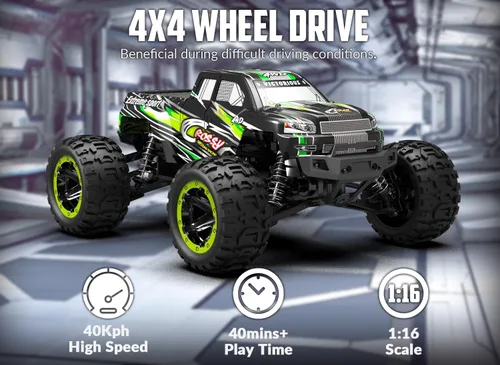 Miniatura 4 de RACENT Camión RC 1:16 4x4 Todo Terreno Coche RC de Alta Velocidad 40KPH Control Remoto para Adultos