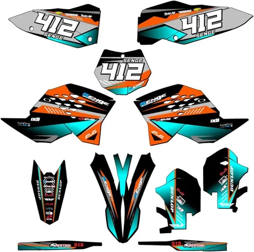 Miniatura 6 de Kit de base gráfica SXF Surge Black Senge 2007-2010 compatible con KTM
