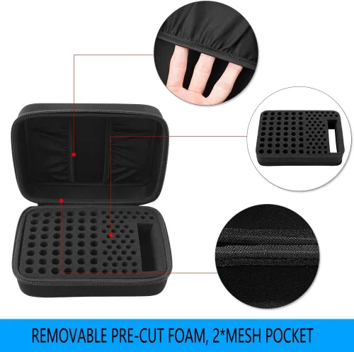 Miniatura 3 de Comecase Caja Organizadora de Almacenamiento para Baterías, Estuche Portapilas para 48 x AA, 48 x AAA, Total 96 Baterías con Probador de Baterías, 2