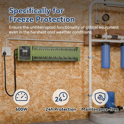 Miniatura 2 de Calentador utilitario con termostato integrado, bomba eléctrica de 600 W, calentador de casa de 120 V, calentador de convección multifunción HPA600
