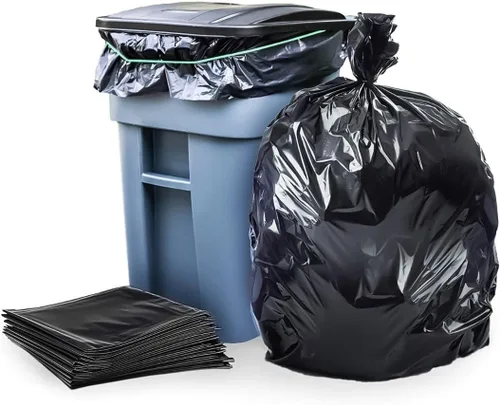 Plasticplace Bolsas de basura negras resistentes de 64-65 galones para Toter │ Bolsas de basura negras resistentes │ 50 x 60 pulgadas (25 unidades)