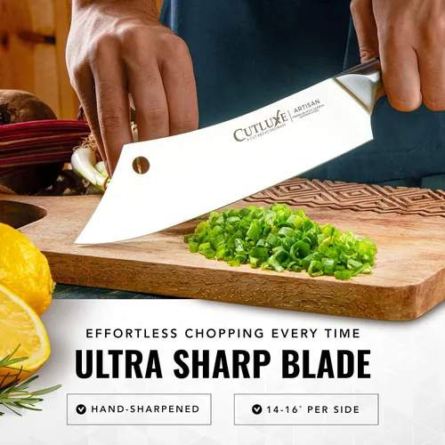 Miniatura 3 de Cutluxe Cuchillo Cleaver de Chef – Cuchillo de Carnicero Cleaver de Carne de 8" – Hoja de Acero Alemán, Espiga Completa, Diseño de Mango Ergonómico