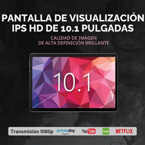 Miniatura 2 de HNVHNV Tablet de 10 pulgadas Android 13, 6 GB RAM 64 GB ROM, procesador Quad-Core, pantalla táctil LCD de 1280x800, WiFi, GMS, cámara dual