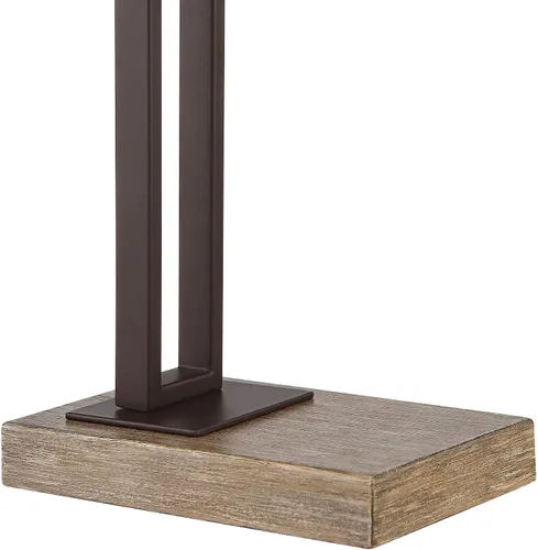 Miniatura 7 de Franklin Iron Works Maricopa - Lámpara de mesa rústica de escritorio con USB y toma de corriente alterna en la base de 21.25 pulgadas, pantalla