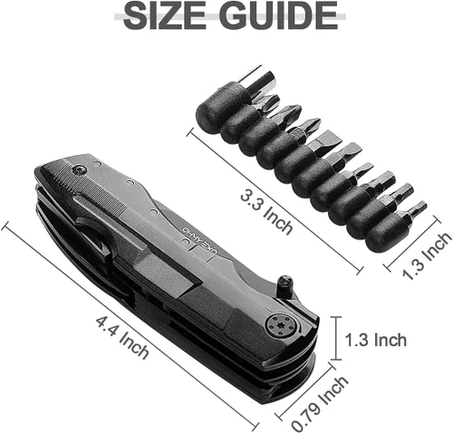 Miniatura 2 de Cuchillo plegable de bolsillo multiherramienta de acero inoxidable, multiherramienta portátil con alicates, abrebotellas y latas y más, cuchillos