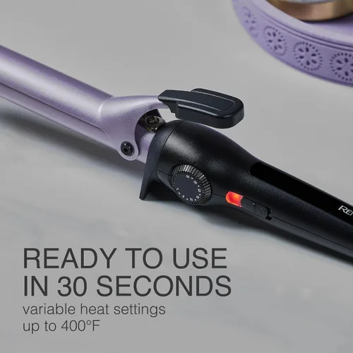 Miniatura 5 de Remington Rizador con clip antiestático de 1 pulgada con protección de titanio, calentamiento rápido, barril de cerámica para rizos clásicos suaves