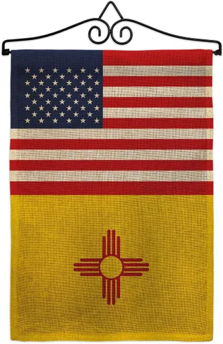 Miniatura 6 de US New Mexico Burlap Burlap Garden Flag Americana States USA American Territories Republic Small Decorative Gift Yard House Banner Double-Sided Made