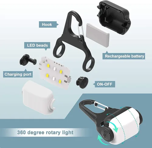 Miniatura 5 de Dog Lights for Night Walking, Clip on Dog Collar Light - 3 Modes, USB-C Rechargeable, IP65 Waterproof, LED Safety Light for Running, Camping