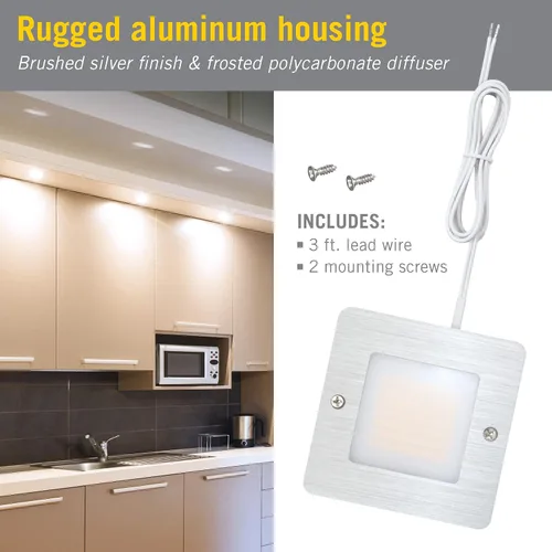 Miniatura 4 de Armacost Lighting Perfil bajo cuadrado debajo del gabinete LED Puck Light 2700K 218211 3000k
