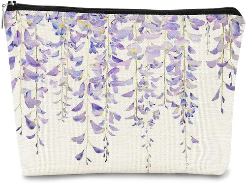 Miniatura 6 de Bolsa de maquillaje floral, bolsa de cosméticos de flores, bolsa de maquillaje estética, bolsa de maquillaje pequeña, bolsa de maquillaje