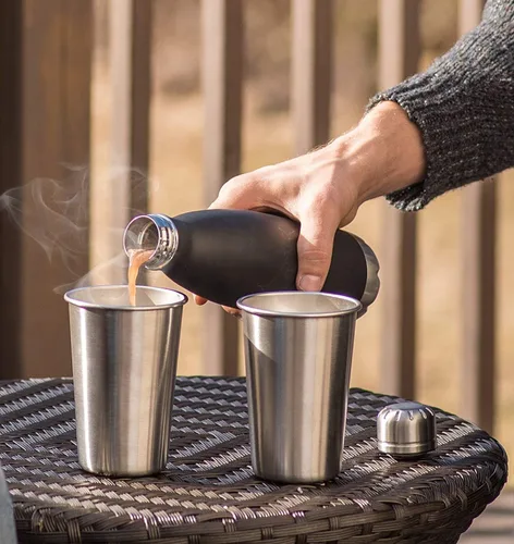 Miniatura 3 de Modern Innovations vasos de acero inoxidable, juego de 5, 16 onzas, sin BPA - Vasos para camping, para exteriores y uso cotidiano, vasos de cerveza