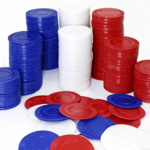 GiftExpress Lote de 300, Fichas de Póker de Plástico para Juego Infantil, Aprendizaje de Contabilidad Matemática, Juego de Bingo, Rojo, Blanco y