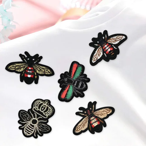 Miniatura 2 de 24 parches de insectos para planchar – Parches bordados para planchar para ropa, decoración de mariposas y abejas, parches para planchar