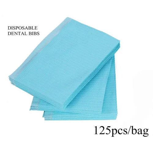 Miniatura 6 de Baberos dentales desechables de 13 x 18 pulgadas, paquete de 125, baberos dentales suaves e impermeables para cubiertas de bandejas dentales, hoja