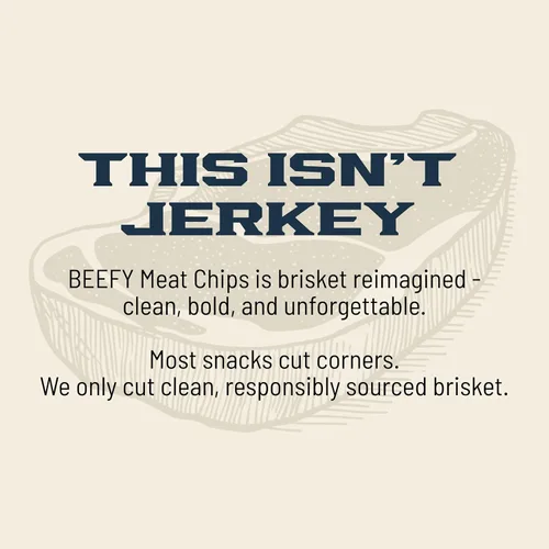 Miniatura 7 de BEEFY Meat Chips - Mostaza Miel - 2.5oz. 100% Prime Brisket. 13g de proteína por onza.