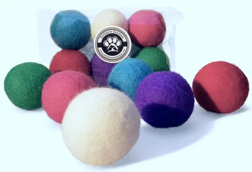 Miniatura 8 de Juguetes de lana para gatos – Pelotas de juguete de fieltro para mascotas pequeñas para buscar y jugar – Bola de lana silenciosa ecológica