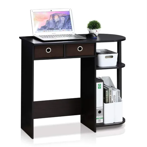 Miniatura 10 de Furinno Estante de escritorio clásico, gabinete de escritorio de 5 estantes, estante para libros, organizador de escritorio de 3 niveles