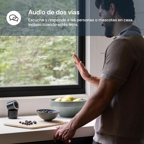 Miniatura 8 de Luna 2K Cámaras interiores para seguridad del hogar, WiFi de 2.4 GHz y 5 GHz, inclinación panorámica de 360 grados, foco integrado, seguimiento