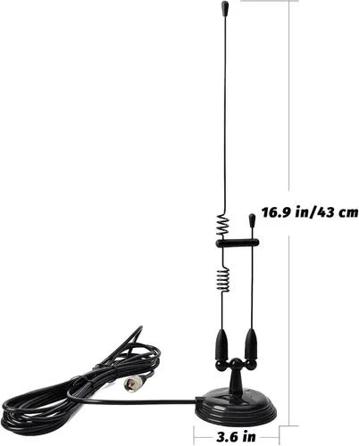Miniatura 2 de TWAYRDIO Antena de doble banda para radio bidireccional Ham, 144/430MHz VHF UHF Antena de radio móvil para coche Kit completo con montaje magnético