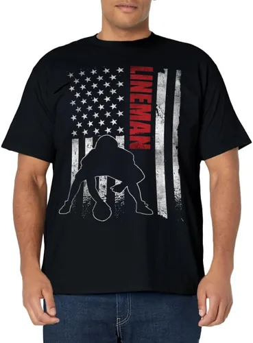 Ropa de jugador ofensivo de fútbol americano americano con la bandera de Estados Unidos, Negro, S