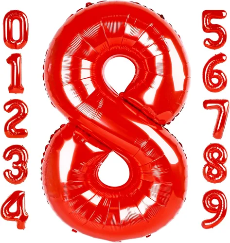 Miniatura 266 de Globos de números de 5 globos de 40 pulgadas, decoraciones de cumpleaños azules para niños y niñas, globos de números azul marino grandes