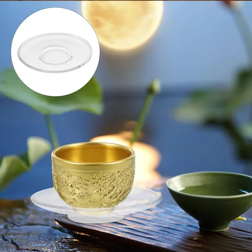 Miniatura 3 de jojofuny Platillos de vidrio de té, 2 unidades, platos de canapé de vidrio transparente, platillos redondos para servir galletas, aperitivos
