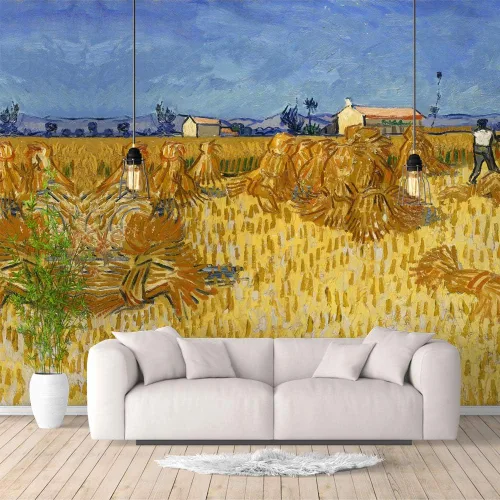 Miniatura 33 de IDEA4WALL Murales de pared para dormitorio, noche estrellada de Van Gogh, pinturas famosas, papel tapiz extraíble grande, calcomanías de pared