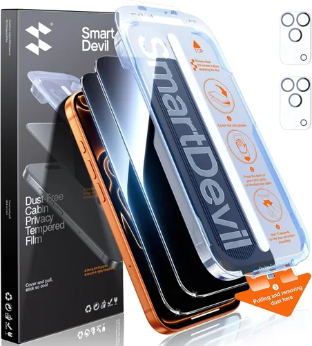 Miniatura 11 de SMARTDEVIL Paquete de 2+2 protectores de pantalla transparente HD para iPhone 17 Pro Max con 2 protectores de lente de cámara, vidrio templado 9H