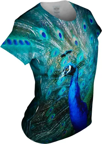 Miniatura 3 de Yizzam - Camiseta de pavo real dorado para mujer
