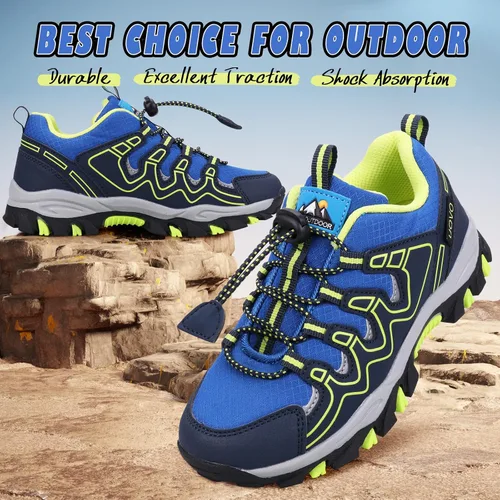 Miniatura 4 de UOVO Tenis para niños y niñas, para senderismo, correr, caminar al aire libre, tenis impermeables antideslizantes