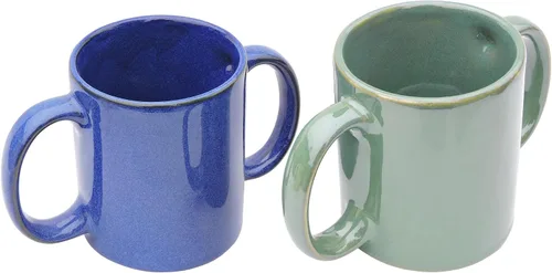 Miniatura 5 de HealthGoodsIn Juego de 2 tazas de doble asa (taza de doble agarre) para una sujeción segura, 11.83 onzas líquidas (color pastel)
