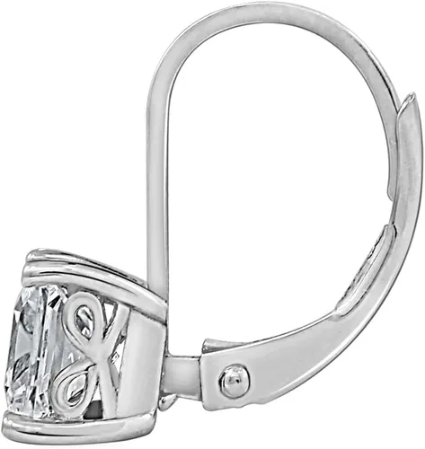 Miniatura 3 de Tienda Essentials Aretes de plata de ley con cierre de palanca de corte princesa hechos con circonita cúbica Infinite Elements