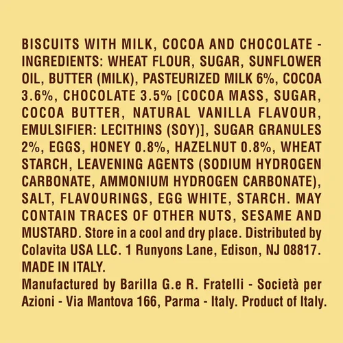 Miniatura 3 de Mulino Bianco Pan di Stelle 12.35oz (350g) - Auténticas galletas italianas de cacao con chocolate y estrellas de azúcar - Perfecto compañero