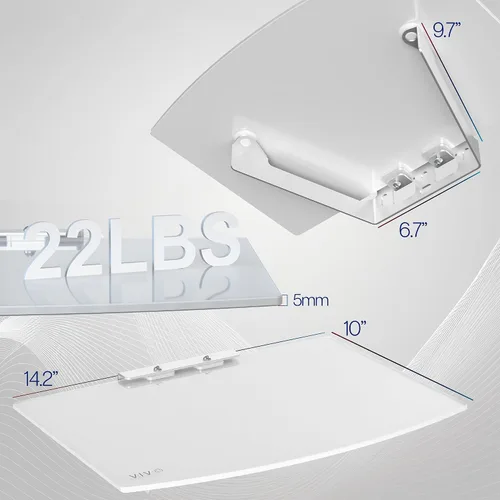 Miniatura 3 de VIVO, estante flotante de vidrio templado de pared para reproductor de DVD, audio, consolas de videojuegos, dispositivos de transmisión (MOUNT-SF011)