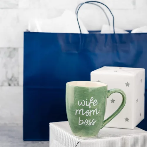 Miniatura 10 de Mom Life Wife Mom Boss - Taza de café de cerámica grande de 20 onzas, color verde