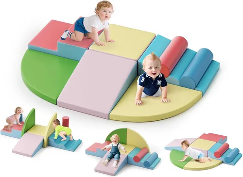 Miniatura 19 de Lischwert Bloques de escalada de espuma para niños pequeños de 1 a 3 años, juego suave de 4 piezas con juguetes de exploración para gatear, bloques